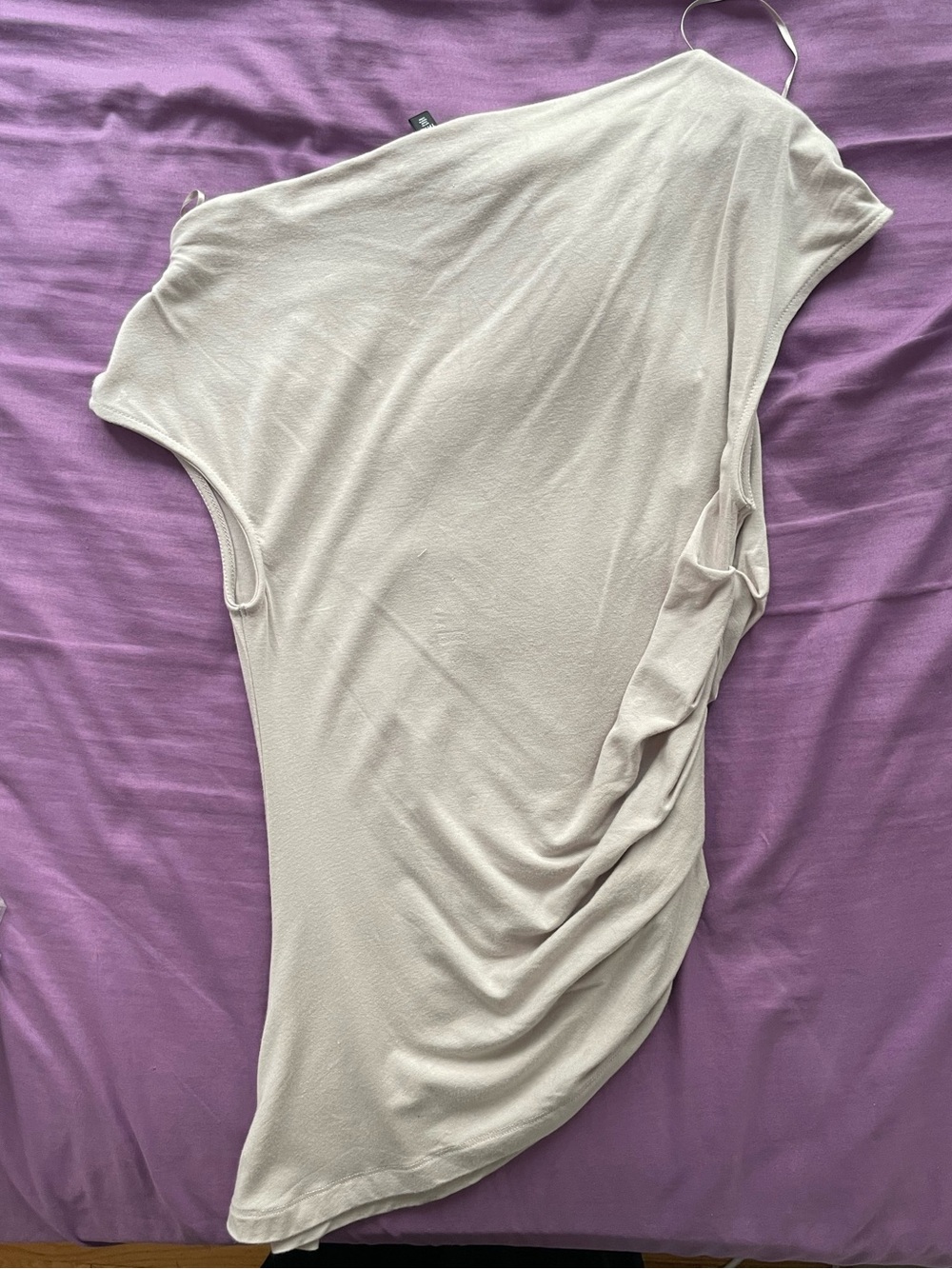 Dynamite Beige Off-the-Shoulder Ruched Sweater - Picture 4 of 5